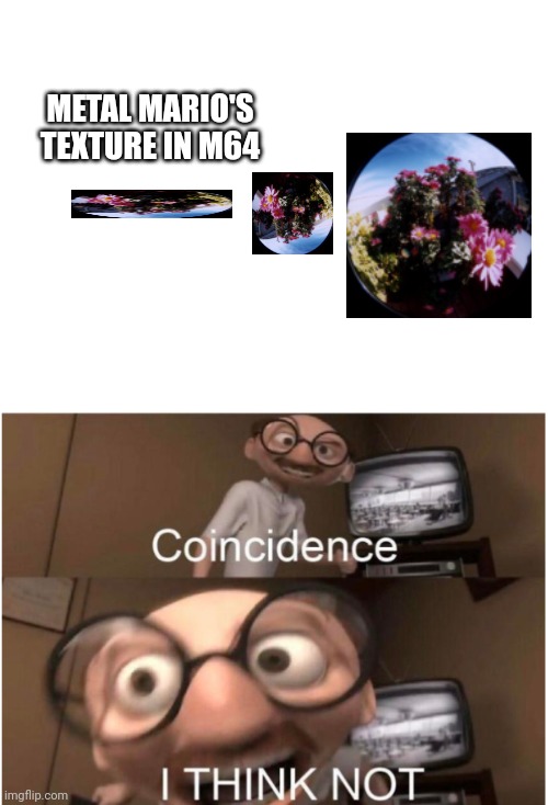 Another item added to the Mips iceberg | METAL MARIO'S TEXTURE IN M64 | image tagged in coincidence i think not,metal mario,mario 64 | made w/ Imgflip meme maker