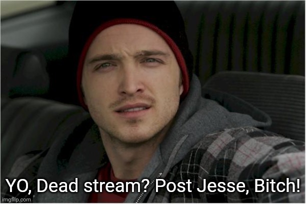 Jesse Pinkman Jesse | YO, Dead stream? Post Jesse, Bitch! | image tagged in jesse pinkman jesse | made w/ Imgflip meme maker
