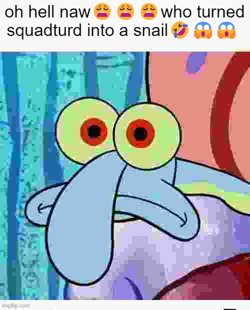 Squadturd Snail | oh hell naw😩😩😩who turned squadturd into a snail🤣😱😱 | image tagged in spunch bop | made w/ Imgflip meme maker