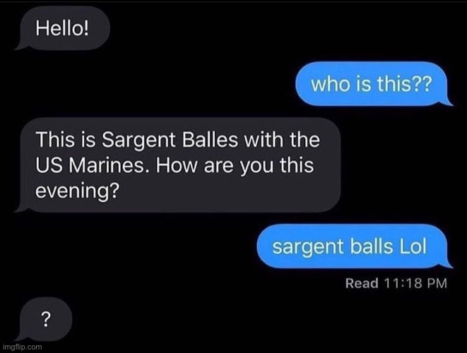 Sargent balls lol | made w/ Imgflip meme maker
