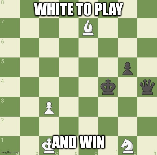 It's a little easy | WHITE TO PLAY; AND WIN | image tagged in chess,chess problems | made w/ Imgflip meme maker