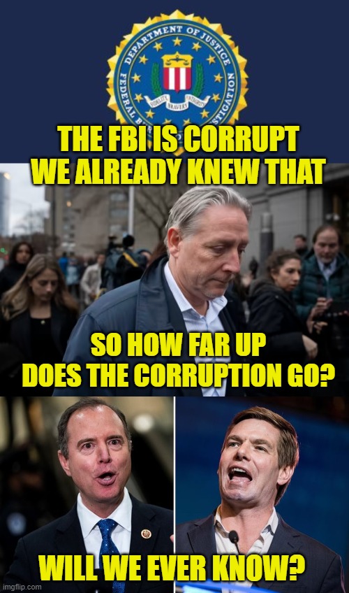 How many bad apples? |  THE FBI IS CORRUPT
WE ALREADY KNEW THAT; SO HOW FAR UP
DOES THE CORRUPTION GO? WILL WE EVER KNOW? | image tagged in fbi | made w/ Imgflip meme maker