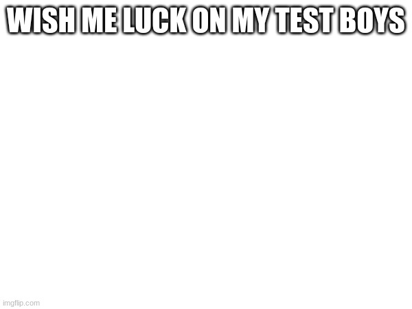 WISH ME LUCK ON MY TEST BOYS | made w/ Imgflip meme maker