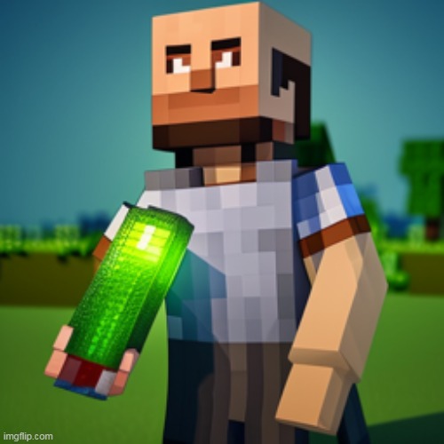 minecraft steve holding a pickle | made w/ Imgflip meme maker