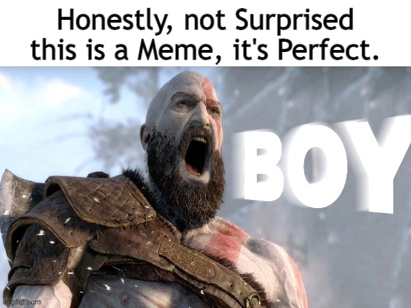 BOY | Honestly, not Surprised this is a Meme, it's Perfect. | image tagged in memes,kratos,god of war,boy | made w/ Imgflip meme maker