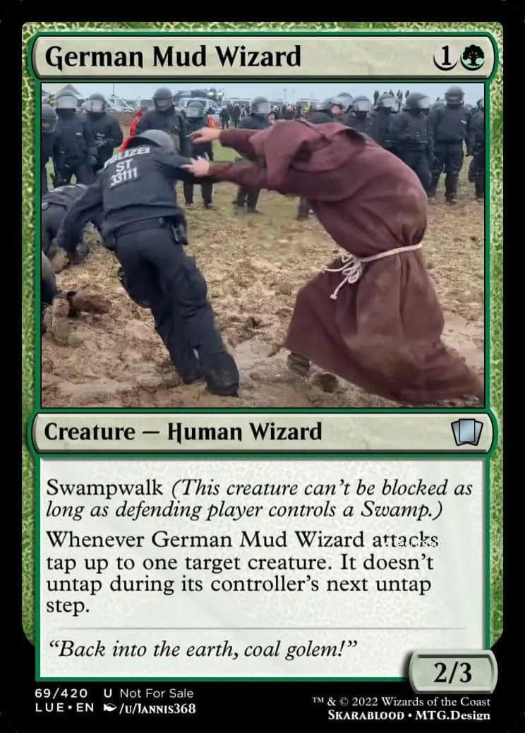 German mud wizard MTG card Blank Meme Template