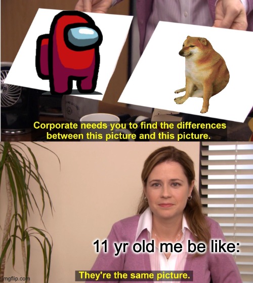 They're The Same Picture | 11 yr old me be like: | image tagged in memes,they're the same picture | made w/ Imgflip meme maker