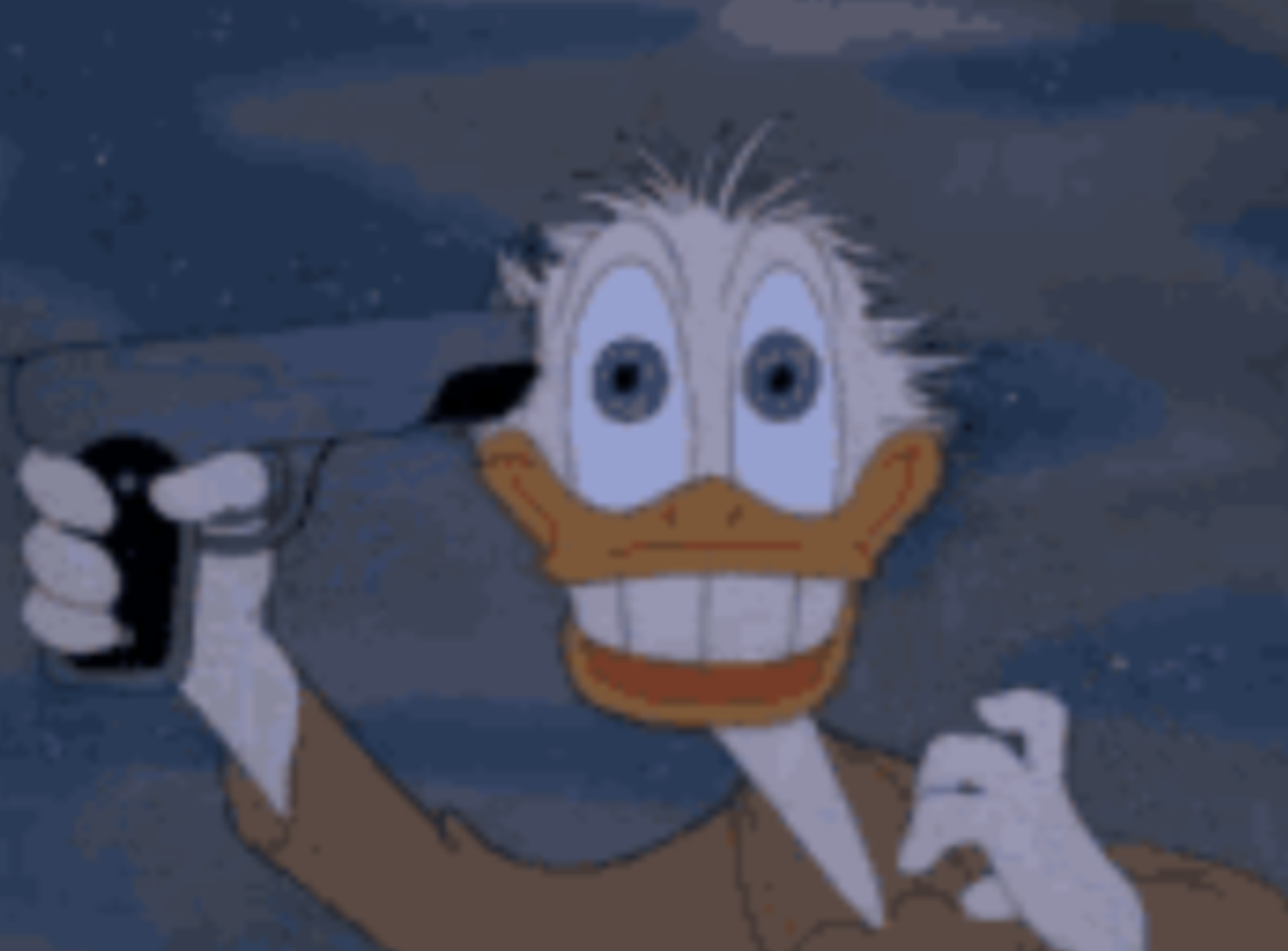 High Quality Donald Duck with gun Blank Meme Template