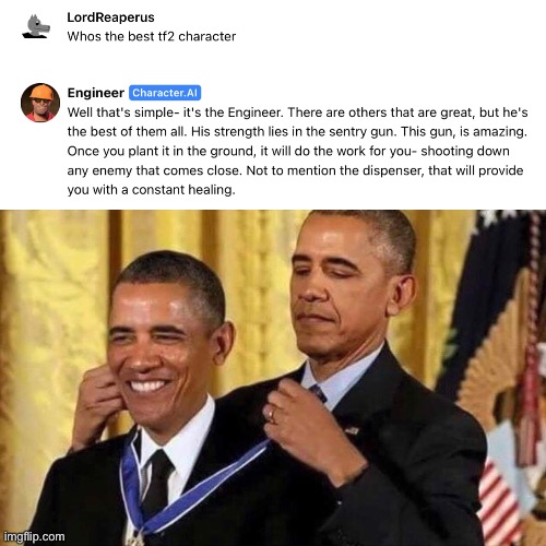 image tagged in obama medal | made w/ Imgflip meme maker