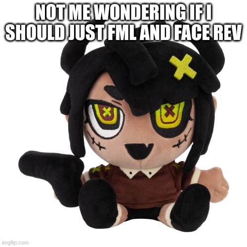 honestly it wouldn't change anything | NOT ME WONDERING IF I SHOULD JUST FML AND FACE REV | image tagged in tamari plush | made w/ Imgflip meme maker