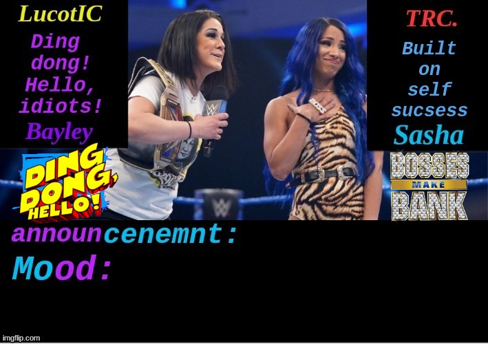 High Quality LucotIC and TRC: Boss 'n' Hug Connection DUO announcement temp Blank Meme Template