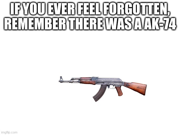 IF YOU EVER FEEL FORGOTTEN, REMEMBER THERE WAS A AK-74 | image tagged in quiet kid | made w/ Imgflip meme maker
