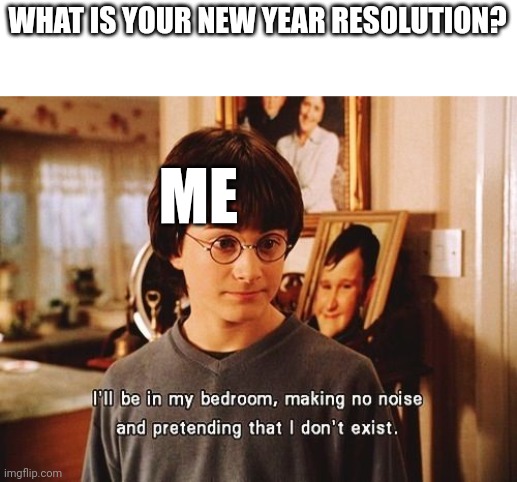 Yes | WHAT IS YOUR NEW YEAR RESOLUTION? ME | image tagged in i'll be in my room | made w/ Imgflip meme maker