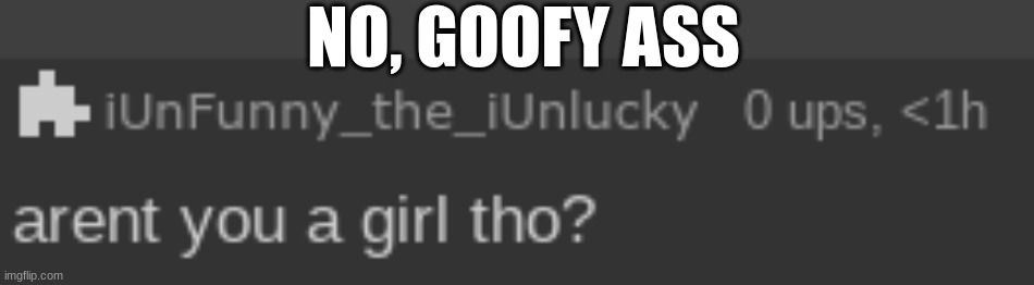 NO, GOOFY ASS | made w/ Imgflip meme maker