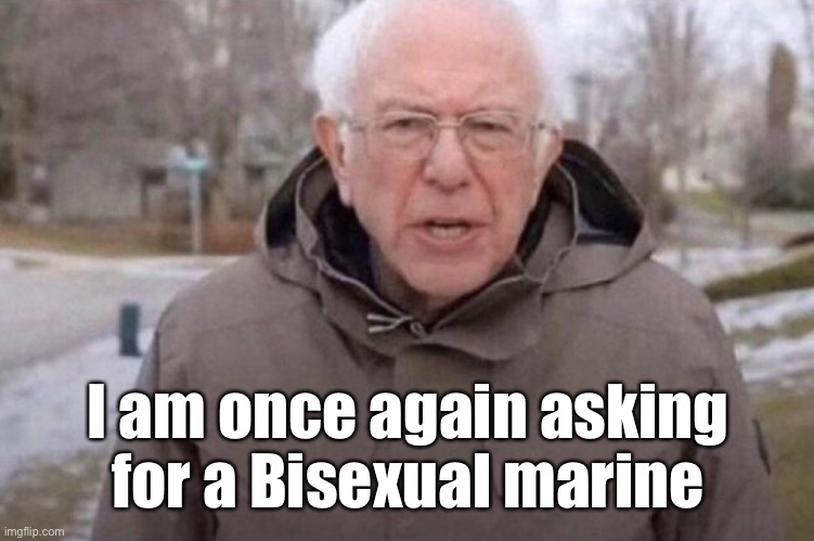 I am once again asking | I am once again asking for a Bisexual marine | image tagged in i am once again asking | made w/ Imgflip meme maker