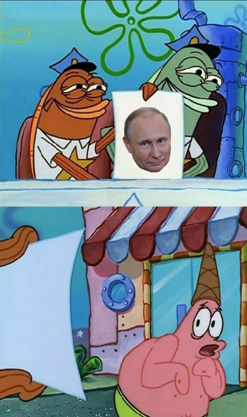 patrick scared | image tagged in patrick scared,putin,slavic,russo-ukrainian war | made w/ Imgflip meme maker