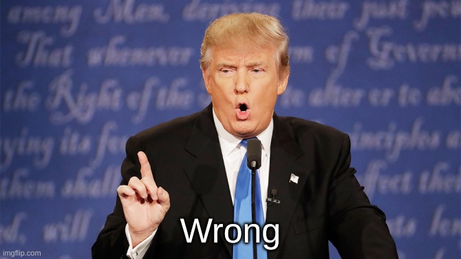 Donald Trump Wrong | Wrong | image tagged in donald trump wrong | made w/ Imgflip meme maker
