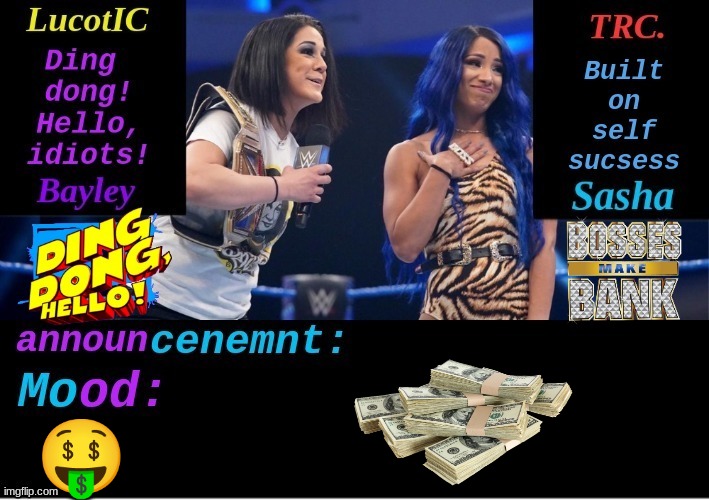 I dunno | 🤑 | image tagged in lucotic and trc boss 'n' hug connection duo announcement temp | made w/ Imgflip meme maker