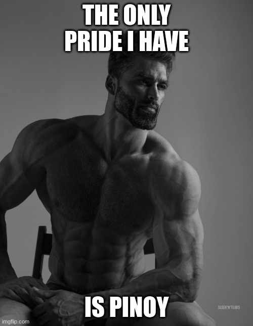 Giga Chad | THE ONLY PRIDE I HAVE; IS PINOY | image tagged in giga chad | made w/ Imgflip meme maker