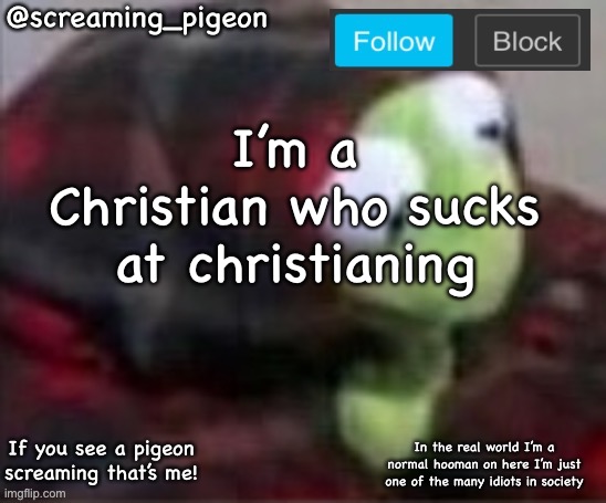 something idk | I’m a Christian who sucks at christianing | image tagged in something idk | made w/ Imgflip meme maker