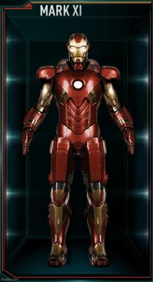 Oh I almost forgot! daily iron man suits! anyway mk 11 | image tagged in iron man | made w/ Imgflip meme maker