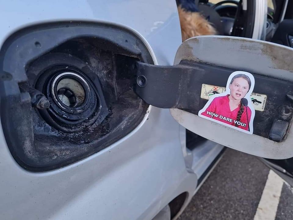 Greta Thunberg how dare you pump gas Blank Meme Template