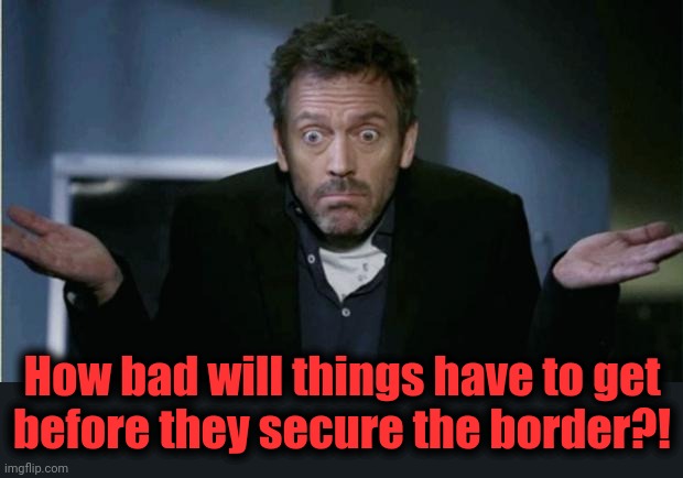 SHRUG | How bad will things have to get
before they secure the border?! | image tagged in shrug | made w/ Imgflip meme maker