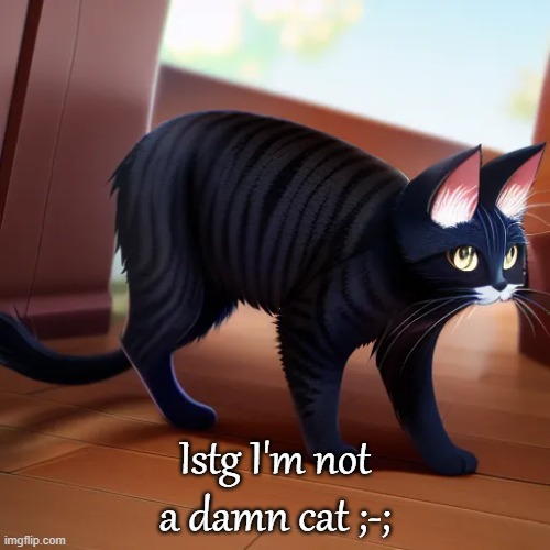 Istg I'm not a damn cat ;-; | made w/ Imgflip meme maker