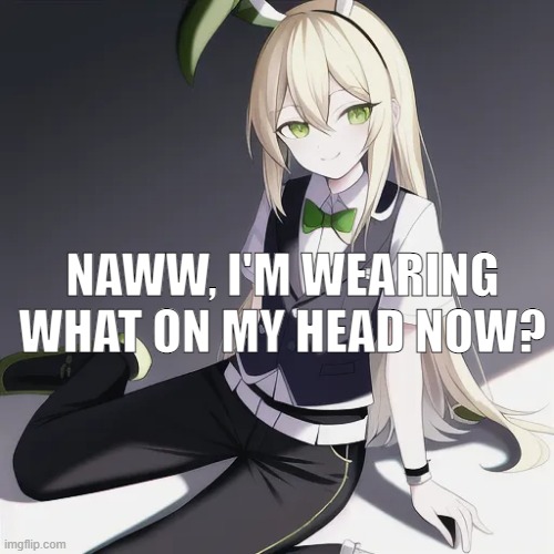 At least I got dress pants instead of got damn skirts lol | NAWW, I'M WEARING WHAT ON MY HEAD NOW? | made w/ Imgflip meme maker