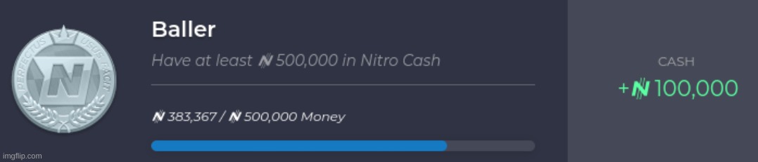 Nitro Type "Baller" Achievement | image tagged in nitro type baller achievement | made w/ Imgflip meme maker
