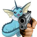 High Quality Vaporeon holds you at gunpoint Blank Meme Template