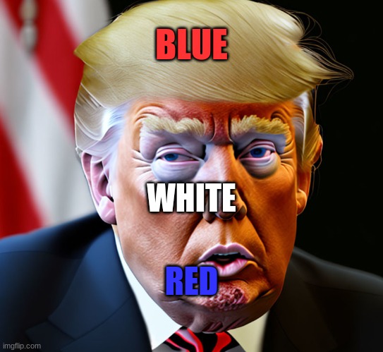 CringeTwomp | BLUE; WHITE; RED | image tagged in cringetrump,aiart,memegenerator,template,custom template,donald trump | made w/ Imgflip meme maker