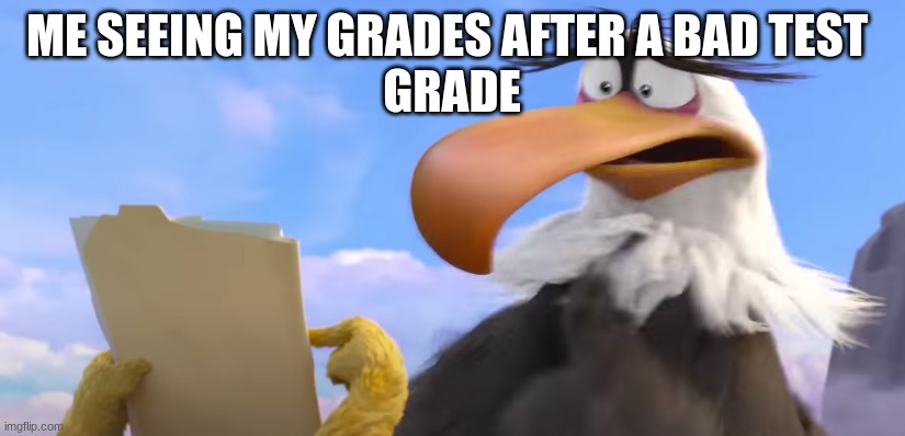 ME SEEING MY GRADES AFTER A BAD TEST 
GRADE | image tagged in memes | made w/ Imgflip meme maker