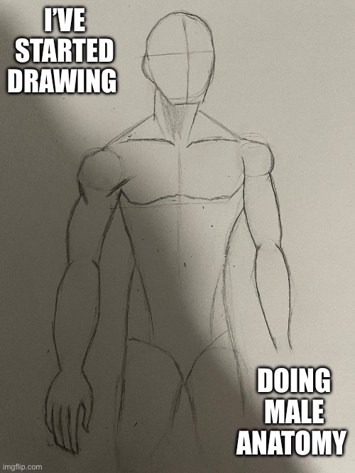 I’ll be sure to show it completed | I’VE STARTED DRAWING; DOING MALE ANATOMY | image tagged in anatomy,drawing,sketch | made w/ Imgflip meme maker