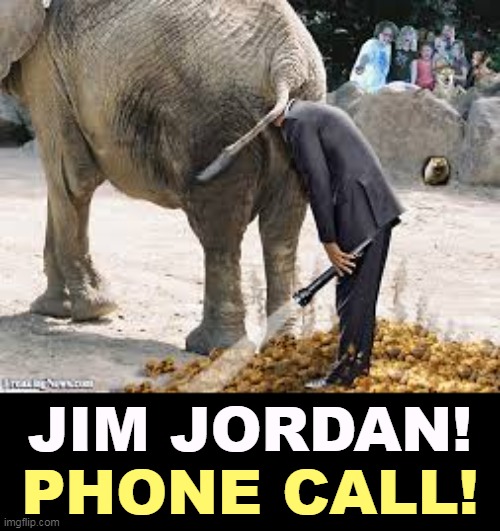 A Republican in search of ideas - elephant flashlight | JIM JORDAN! PHONE CALL! | image tagged in a republican in search of ideas - elephant flashlight,jim jordan,maga,republican,idiot | made w/ Imgflip meme maker