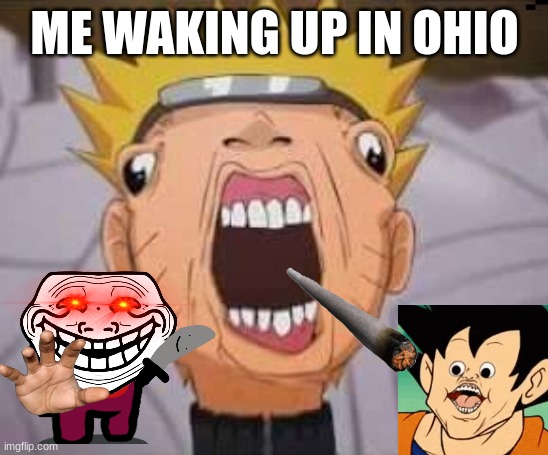 Naruto joke | ME WAKING UP IN OHIO | image tagged in naruto joke | made w/ Imgflip meme maker