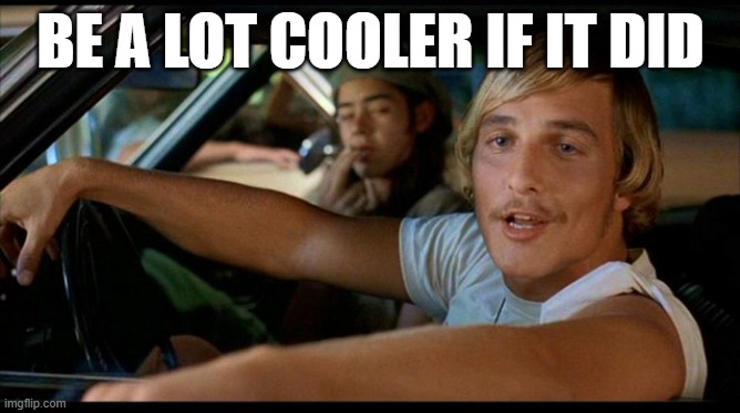 It'd be a lot cooler... | BE A LOT COOLER IF IT DID | image tagged in it'd be a lot cooler | made w/ Imgflip meme maker