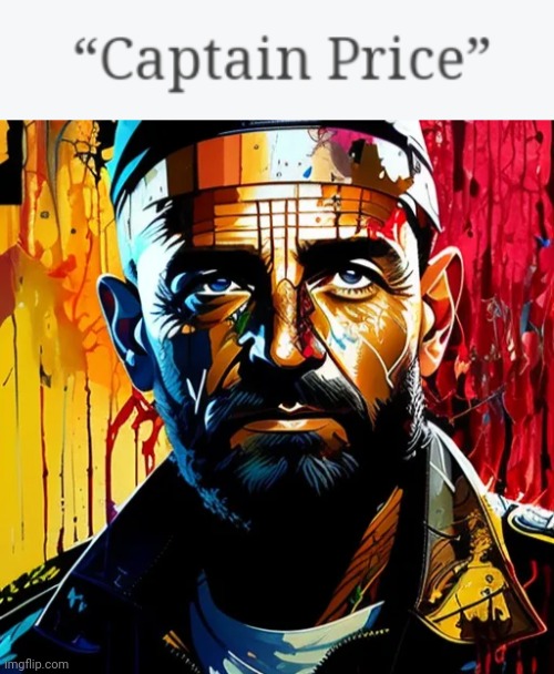 I know people are getting tired of ai art but can we just agree that this ai photo of Captain Price hits hard | made w/ Imgflip meme maker