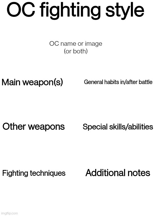 OC fighting style Blank Meme Template