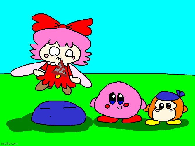 Cutest Kirby fan drawing Ever | image tagged in kirby,gore,fanart,cute,blood,funny | made w/ Imgflip meme maker