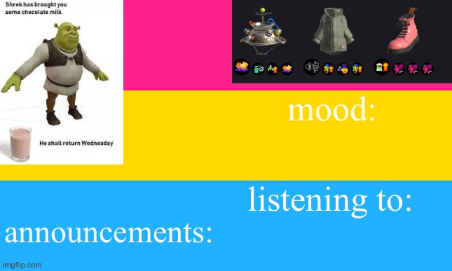 whatinthegay’s announcement template Blank Meme Template