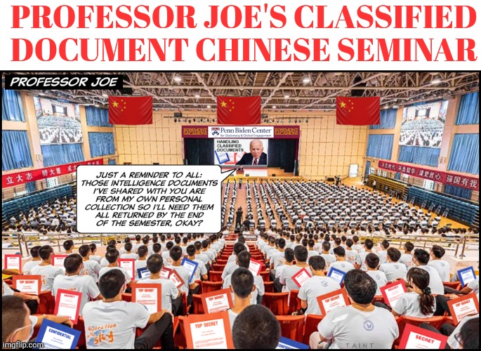 Professor Joe's classified document Chinese seminar | PROFESSOR JOE'S CLASSIFIED DOCUMENT CHINESE SEMINAR | image tagged in joe biden worries,classified,papers,chinese,puppet | made w/ Imgflip meme maker