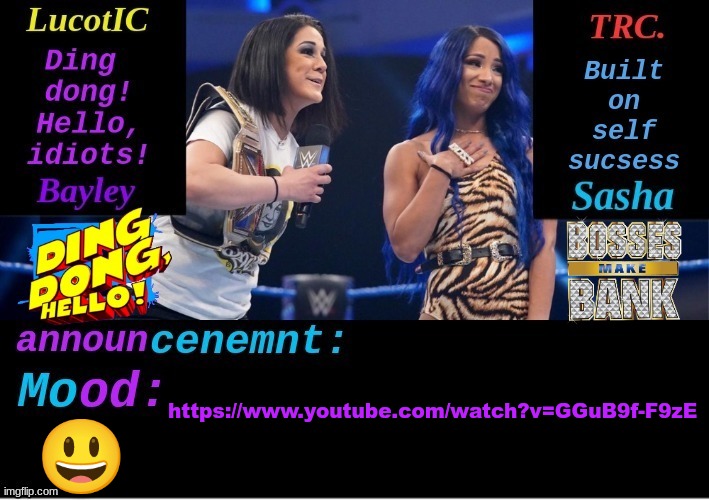 https://www.youtube.com/watch?v=GGuB9f-F9zE | https://www.youtube.com/watch?v=GGuB9f-F9zE; 😃 | image tagged in lucotic and trc boss 'n' hug connection duo announcement temp | made w/ Imgflip meme maker
