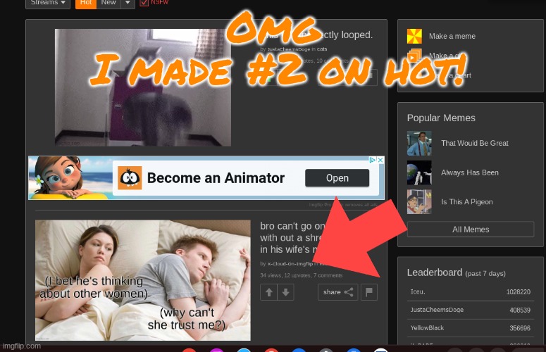 My next goal Is #1. | I made #2 on hot! Omg | image tagged in top 5 | made w/ Imgflip meme maker