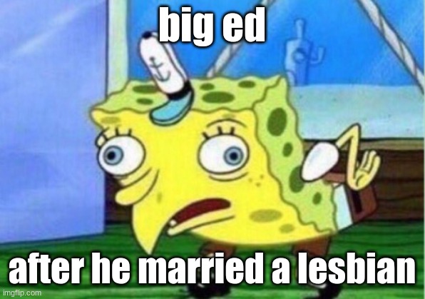 Mocking Spongebob Meme | big ed; after he married a lesbian | image tagged in memes,mocking spongebob | made w/ Imgflip meme maker