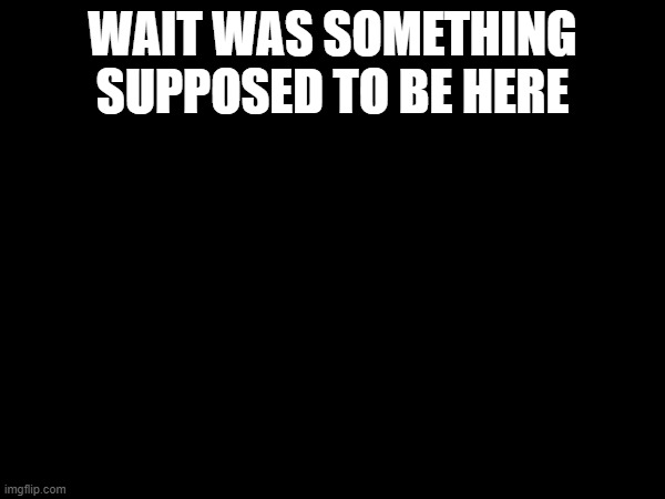 WAIT WAS SOMETHING SUPPOSED TO BE HERE | made w/ Imgflip meme maker