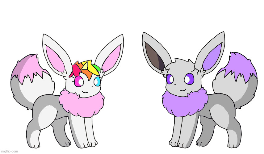 mewvee and uni refs | made w/ Imgflip meme maker
