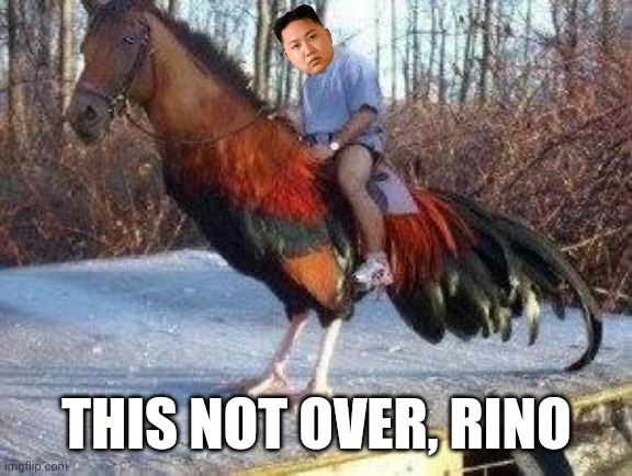 Horsecock | THIS NOT OVER, RINO | image tagged in horsecock | made w/ Imgflip meme maker