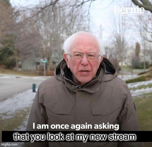 Bernie | that you look at my new stream | image tagged in bernie | made w/ Imgflip meme maker