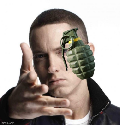 Eminem throwing grenade | made w/ Imgflip meme maker